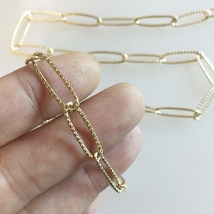 Brass Textured Oval Link Chain, 19mmx5.5mm Oval Link, 14K Gold Plated Brass, 1 ft.