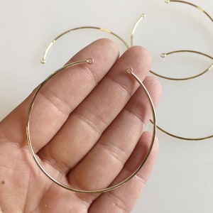 Bracelet Wire Connector, Flexible Bracelet Wire, 56mm, 1.2mm Wire, 14K Gold Plated Brass, 1pc.