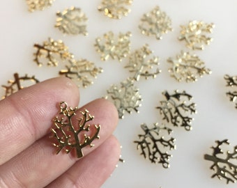 20pcs. Tree of Life Charm, Tree Charm, Nature Charm, 16K Gold Plated Zinc Alloy, 18mmx20mm