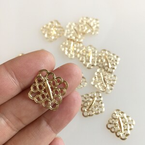 Diamond Shape Filigree, 21mm, 14K Gold Plated Steel, 10pcs.