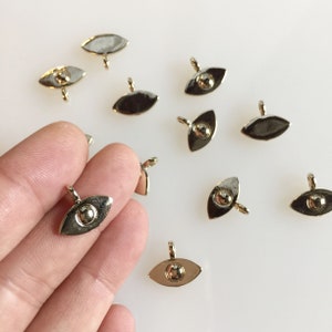 20pcs. Evil Eye Charm, Eye Charm, 12K Gold Plate Zinc Alloy, 8mmx15mm