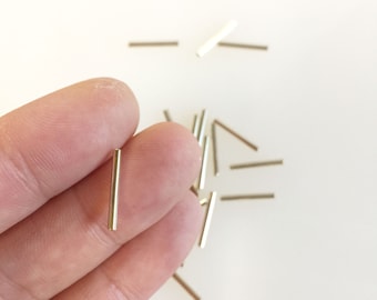 Dainty Delicate Tube Bead Spacer, 14K Gold plated Brass, 1.2mmx14mm, 10 pcs.