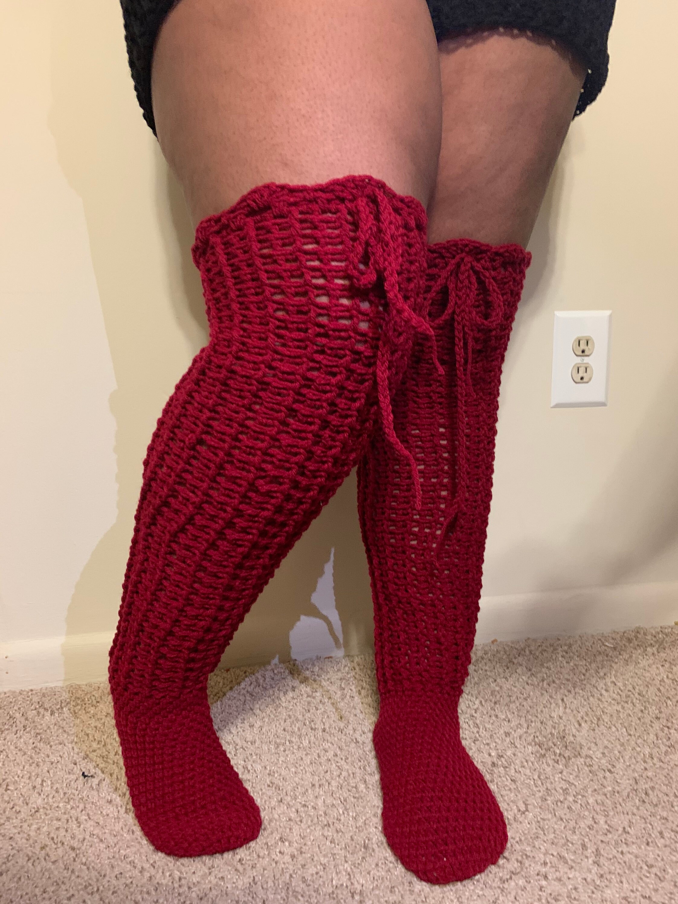 Queen Sized Over the Knee Socks Crochet Plus Sized Leg Etsy