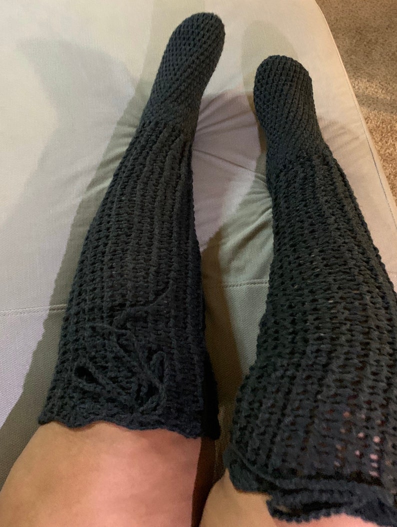 Queen Sized Over the Knee Socks Crochet Plus Sized Leg Etsy