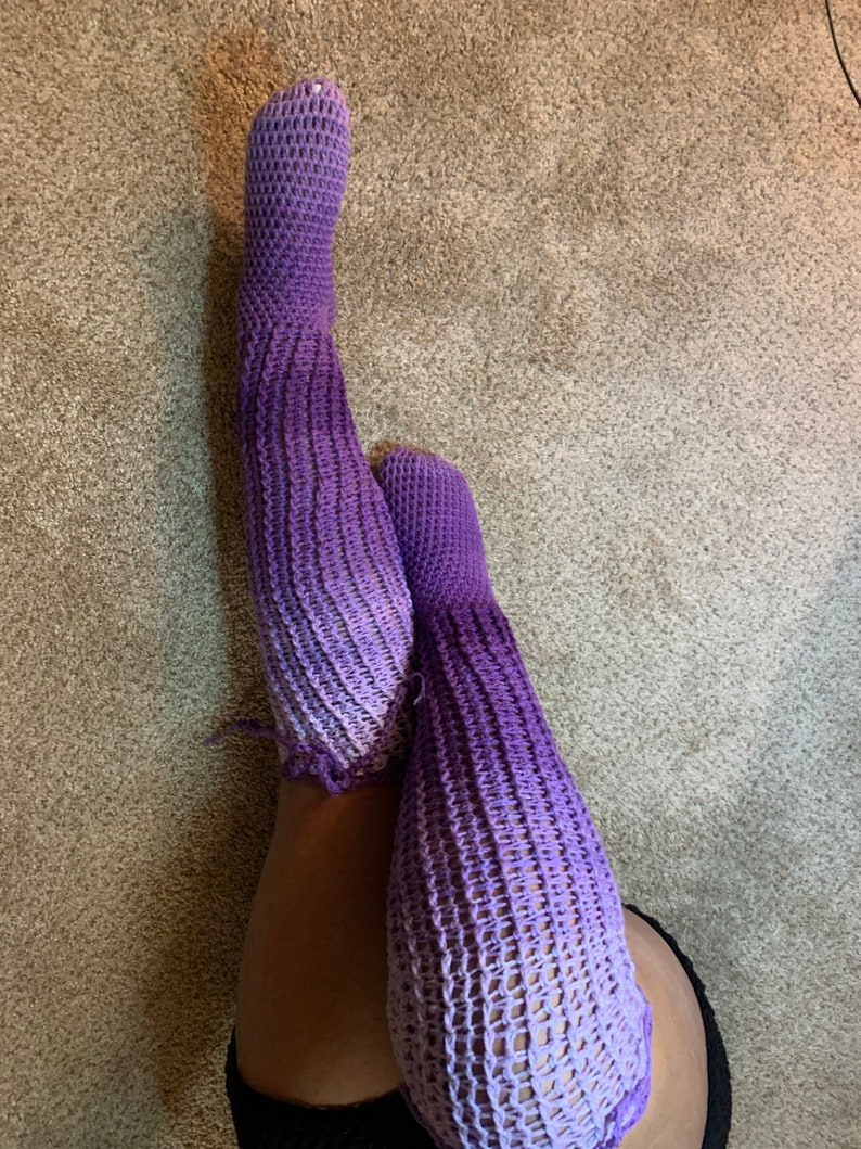 Queen Sized Over the Knee Socks Crochet Plus Sized Leg Etsy