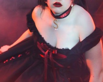 Donne Lolita Gothic Dress Ragazza Ruffle Mesh Puff Sleeve Steampunk Cosplay Irregolare Nero Vintage Abiti Moda