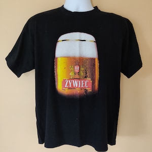 Zywiec Polska Polish Beer Men&#39;s Large T-Shirt Black