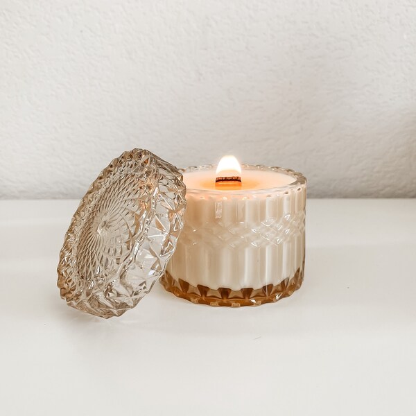 Lux Glass Candle 8oz/Reusable Jewelry & Trinket Holder