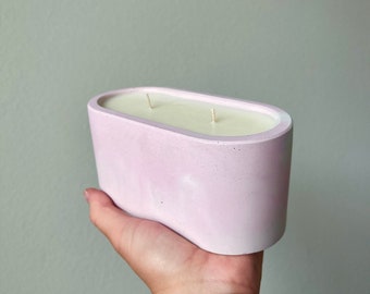Farmhouse Scent - Pink Marble Cement Candle 12oz//Magnolia, Peaches, Linen, Green Floral
