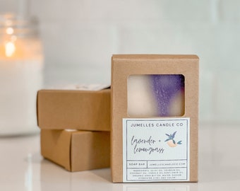Lavender & Lemongrass Cold Process Bar Soap // Handmade Soap