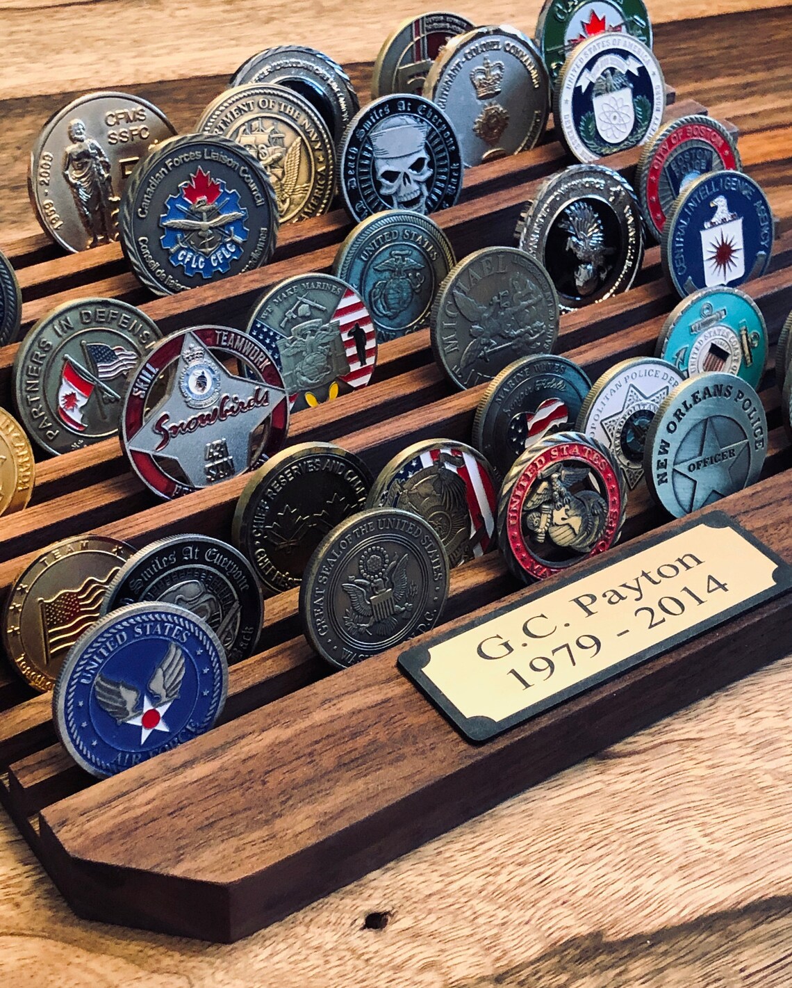 11 Challenge Coin Holder with Plaque Etsy