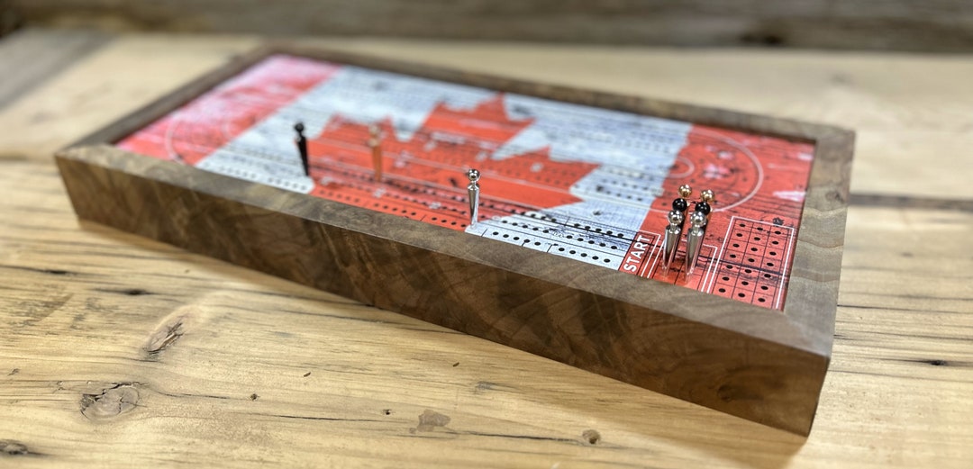 Cribbage Game Board Canadian Flag Design Etsy