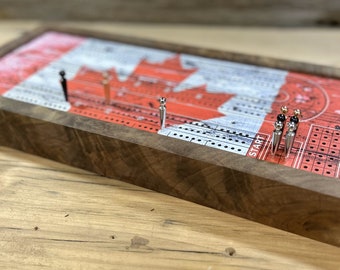 Cribbage Game Board - Canadian flag Design