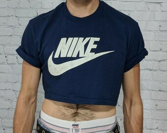 navy blue nike crop top