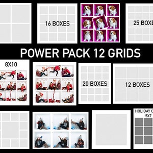 In the Box Photoshop Templates POWER PACK 12 White Grid Photoshop Digital Templates -Inside the Box, In the Box, White Cube
