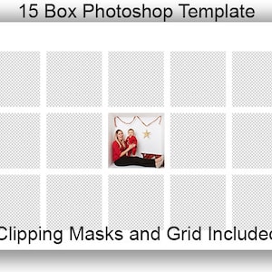 In the Box Photoshop Template 15 Box  WHITE Editable Digital Grid Photoshop -Inside the Box, In the Box, White Cube, collage