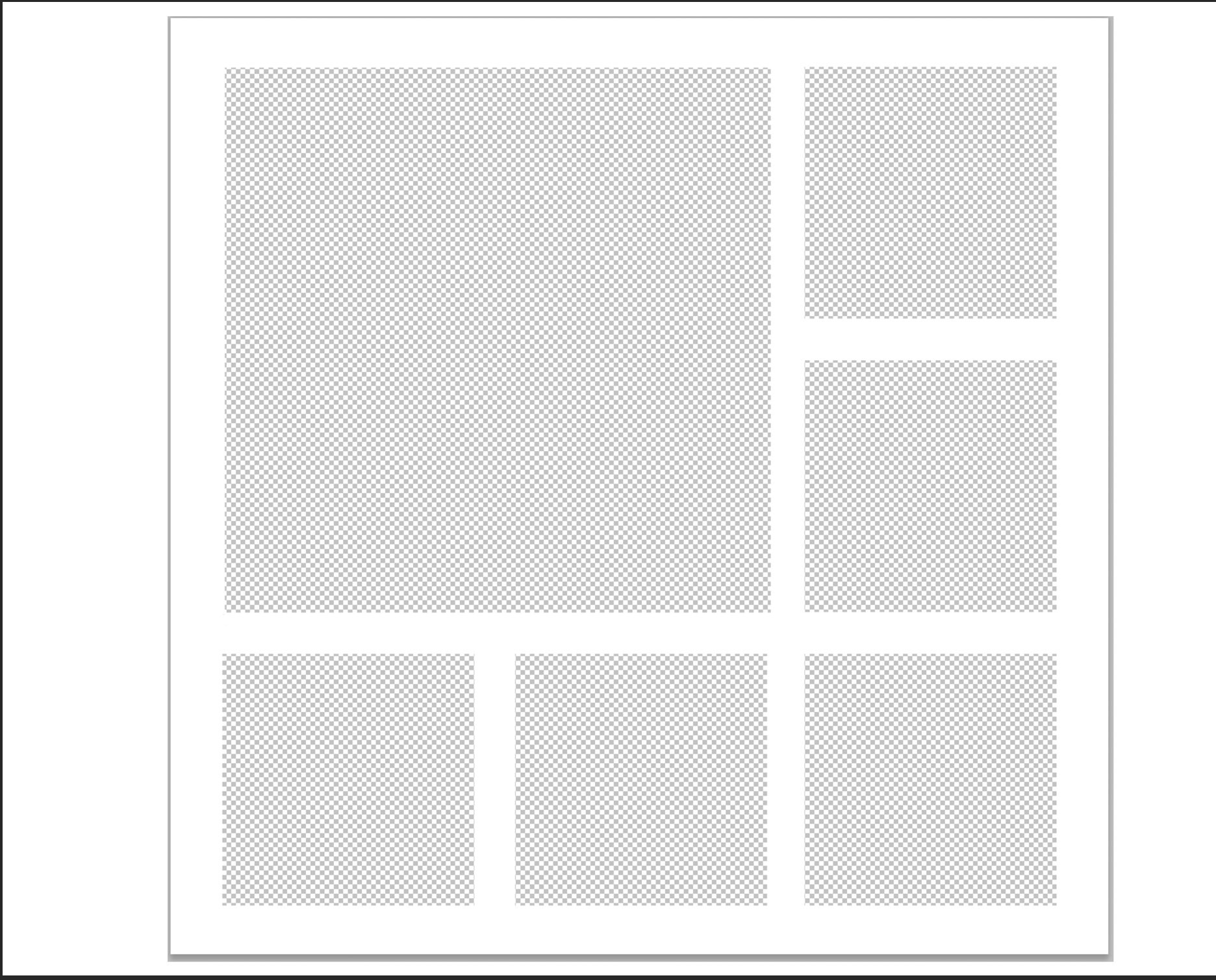 In the Box ** Photography 1 Large 5 Small Box Square WHITE Grid Collage