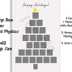 Weihnachtsbaum 24 Box "in the box" Weihnachtskarte Photoshop Vorlage für Fotografen