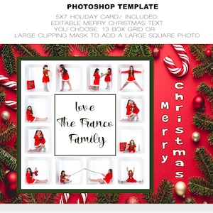 Joyeux Noël dans la boîte modèle Photoshop fond en téléchargement numérique Noël. / Nouvel an / Hanoucca / carte de Hanoucca / modifiable /