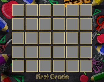 30 Box Classroom Chalkboard Photoshop Template Preschool/Kindergarten/Graduation/ School/Photoshop Template/photography/In the Box/Portraits