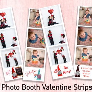 Photo Booth per San Valentino per bambini/Modello Photoshop per gnomi per bambini/Scuola stampabile, nella scatola, all'interno della scatola, download digitale,