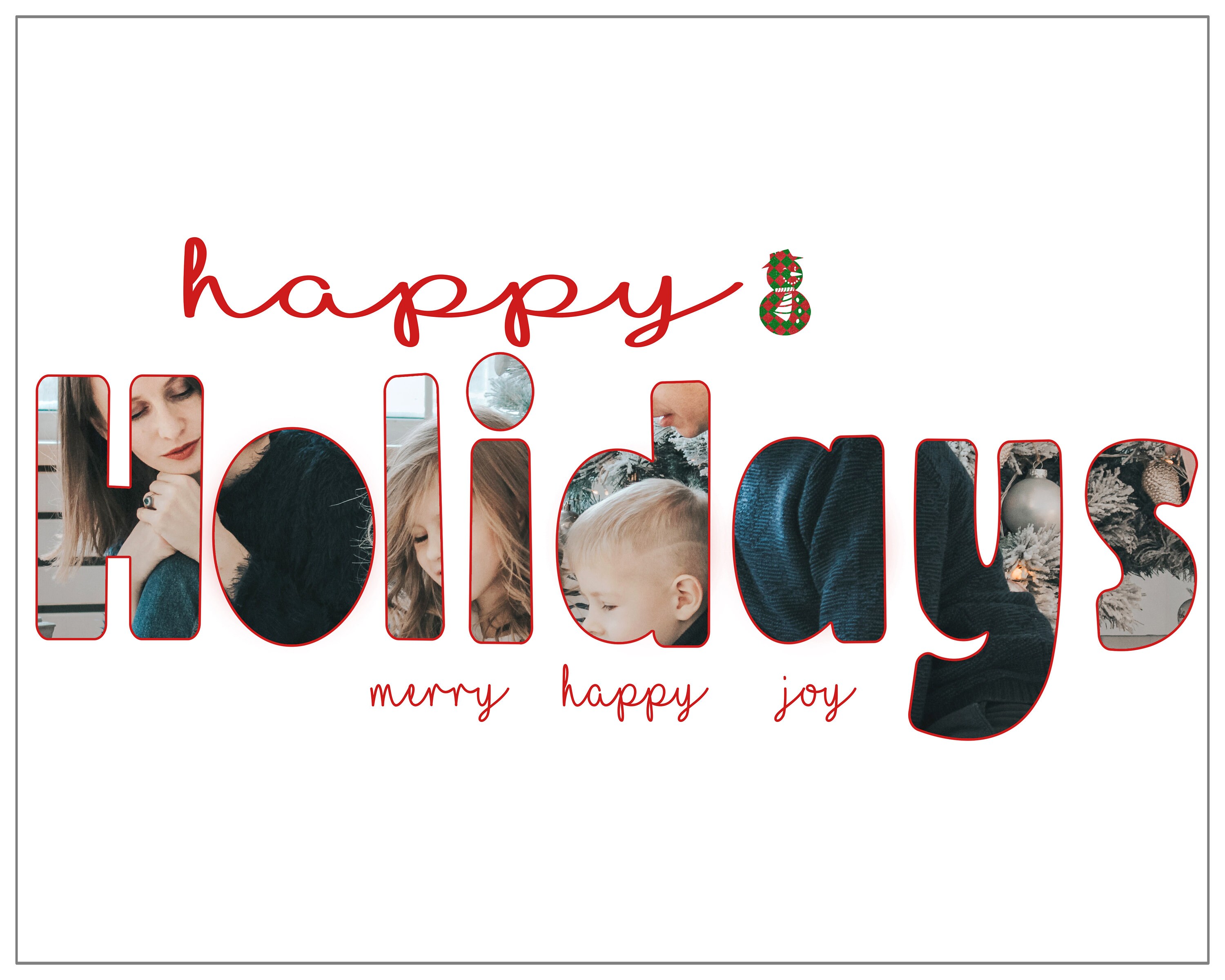 8x10 HOLIDAYS Bubble Letters Holiday/ Christmas/ Hanukkah/ WALL ART