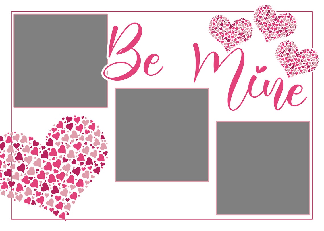 Valentine's Day Editable Photoshop Card Template for - Etsy