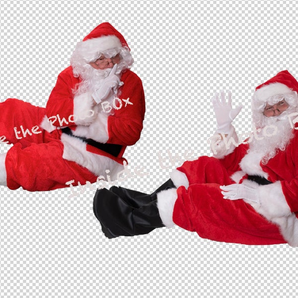 Santa Cut Out .png Photo Overlay for Photo Collage  In the Box, Family, Kids, Photoshop Photography Template & Digital Backdrop
