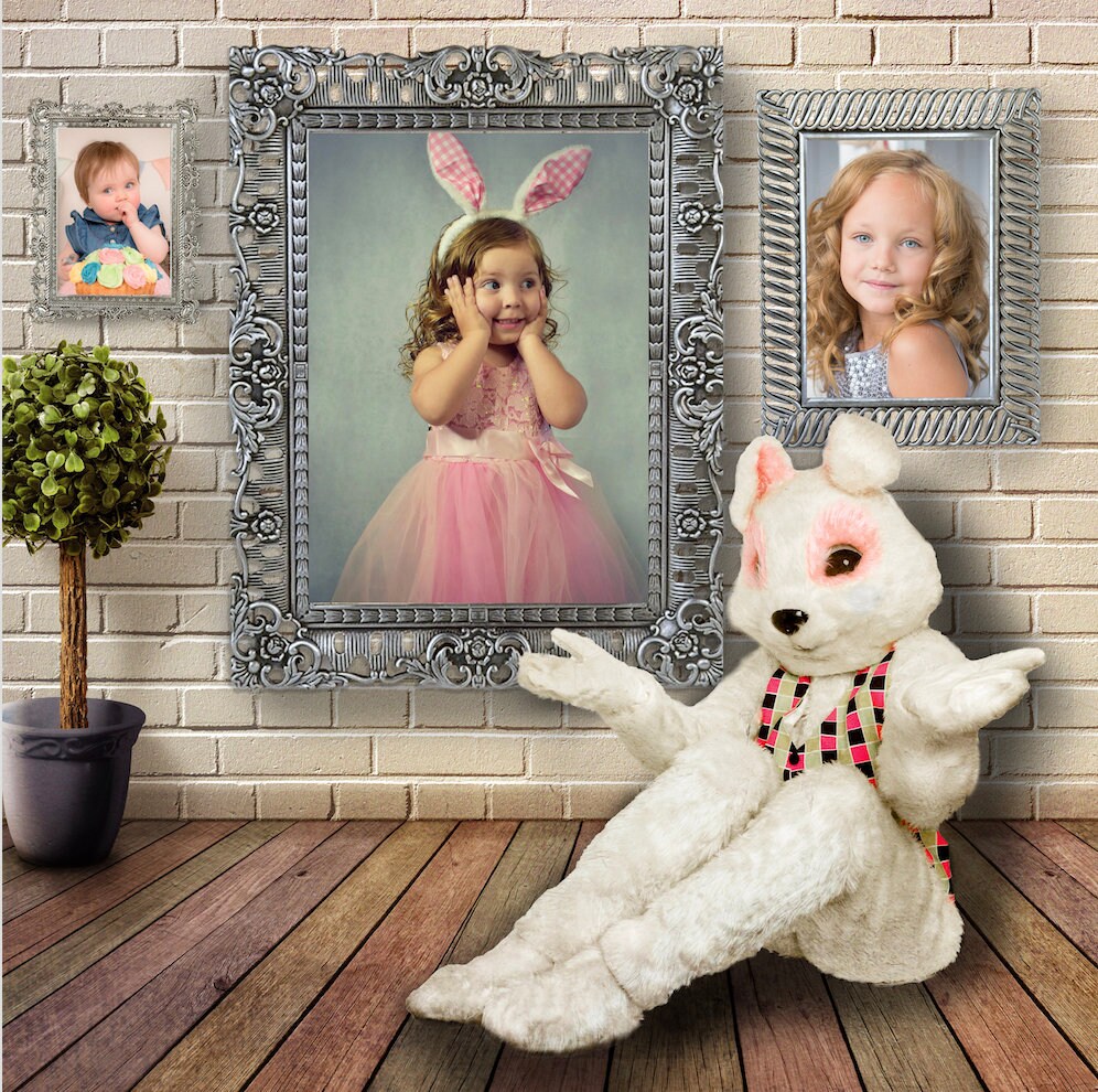 Easter Bunny Photo Frame Collage Template for Photographers