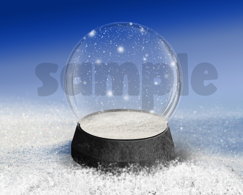 Winter snow photoshop snow globe digital template etsy