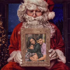 Plantilla de Photoshop navideña/festiva de Papá Noel con marco y máscara de recorte, paquete de dos (8 x 10 y 5 x 7)