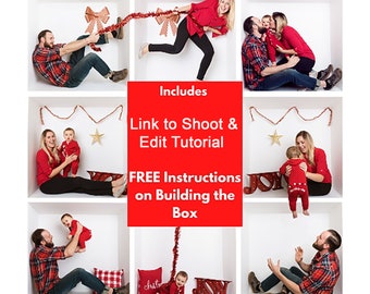 In the Box Photoshop Template with Video Tutorial link 9 Box Inside the Box Photography Digital Grid Composite, editable, digital, download