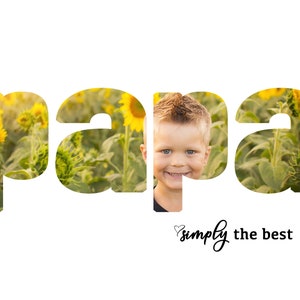 PAPA - Dia dos Pais "simplesmente o melhor" Modelo de colagem do Photoshop para fotógrafos/ digital/ fundo/ pai/ avô/ letras de bolhas
