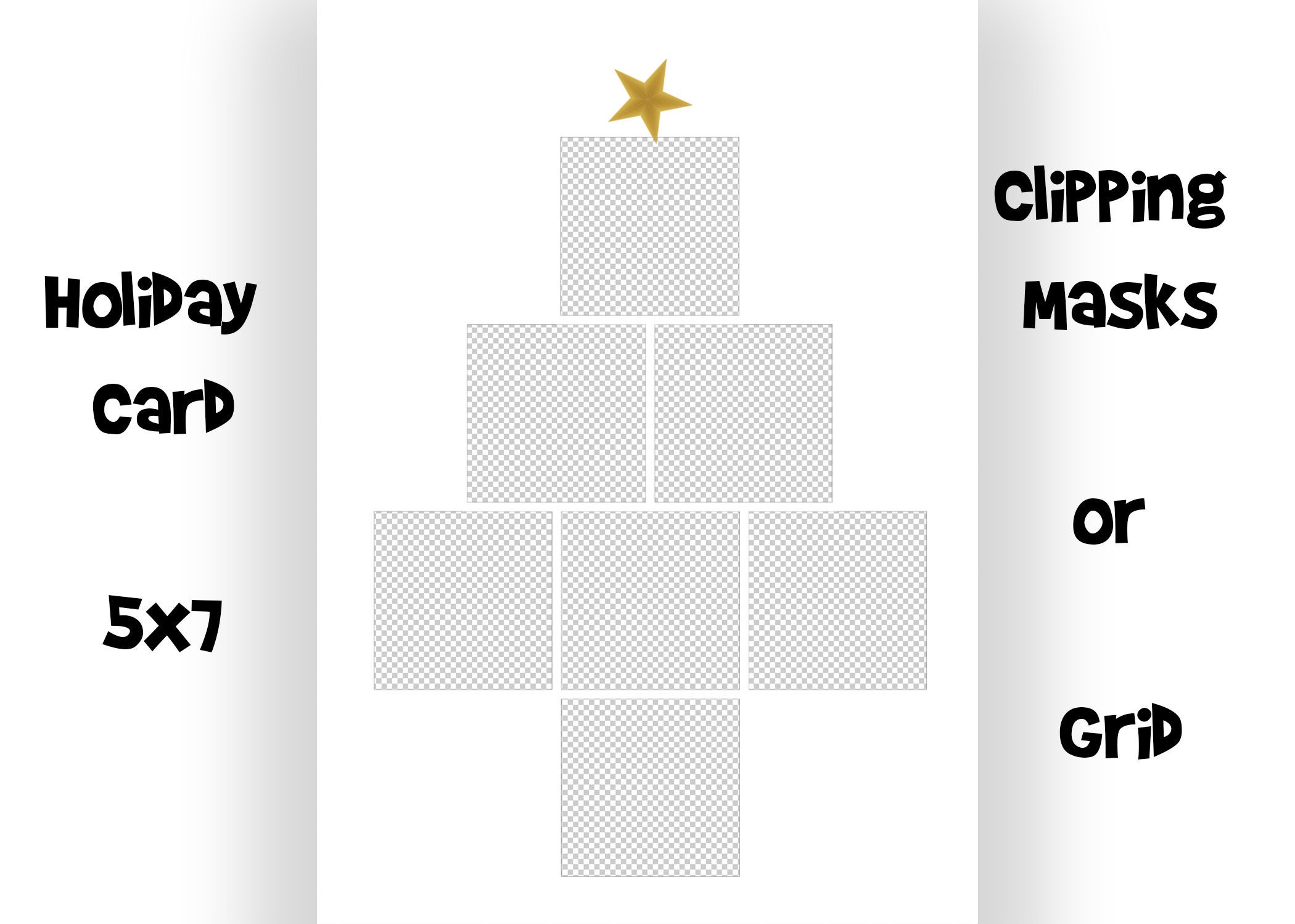 In the Box Photoshop Template Christmas Tree Card White Grid /inside the Box, In the Box, White Cube, clipping masks, collage, photography