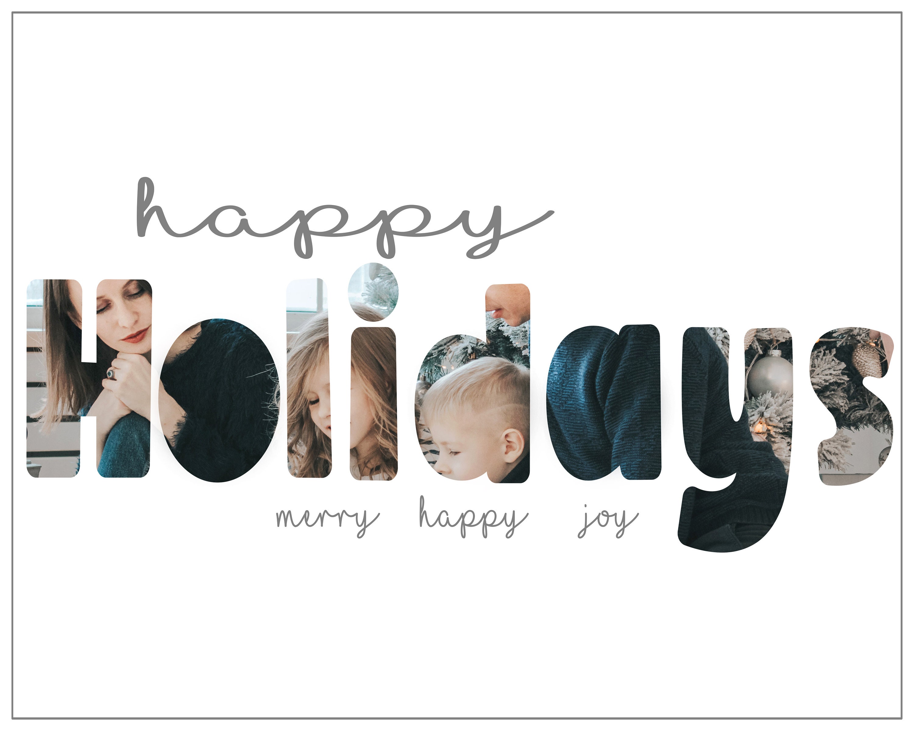 8x10 HOLIDAYS Bubble Letters Holiday/ Christmas/ Hanukkah/ WALL ART