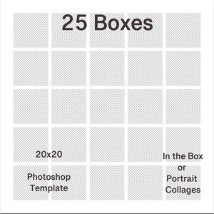 In the Box Photoshop Template 25 Box Square WHITE Grid Collage With ...
