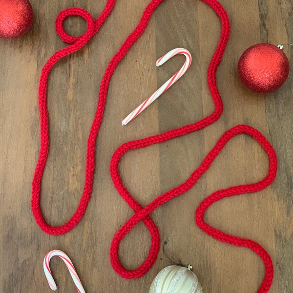 Red Knit Christmas Tree Garland