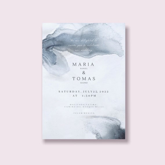 Editable Canva Wedding Invitation Template 5x7 Inches Etsy