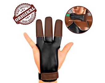 Archery Finger Tab RH Twin Layer Limited Edition Supple Brown Spanish Leather 