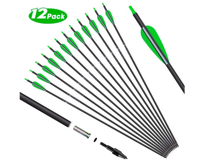 Archery Carbon Hunting Arrows for Compound & Recurve Bows for Youth and
