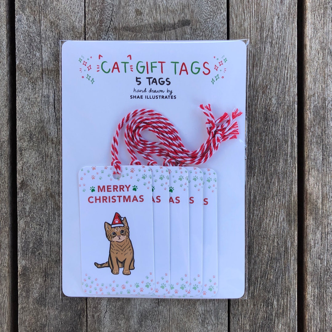 Christmas Gift Tags Orange Tabby Cat Gift Tags Gift Wrapping Etsy