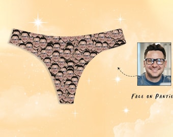 Custom Face Thong Panties Personalized Photo Print Underwear Women Design Funny Briefs with Picture Customized Panties Lingerie Gift for Her