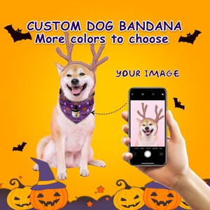 Custom Dog Bandana, Halloween Dog Bandana, Halloween Cat Bandana, Dog Face Bandana Collar, Patriotic Dog Bandana, Dog Scarf, Dog Gift