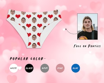 Custom Face Panties Briefs Personalized Photo Print Underwear Design Funny Thong with Picture Customized Panties Lingerie Gift for Her