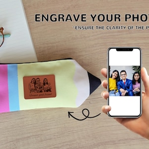 Personalized Pencil Pouch with Photo and Name, Back to School Gift, Custom Photo Pencil Case, School Supplies, Teacher Gifts, Student Gifts