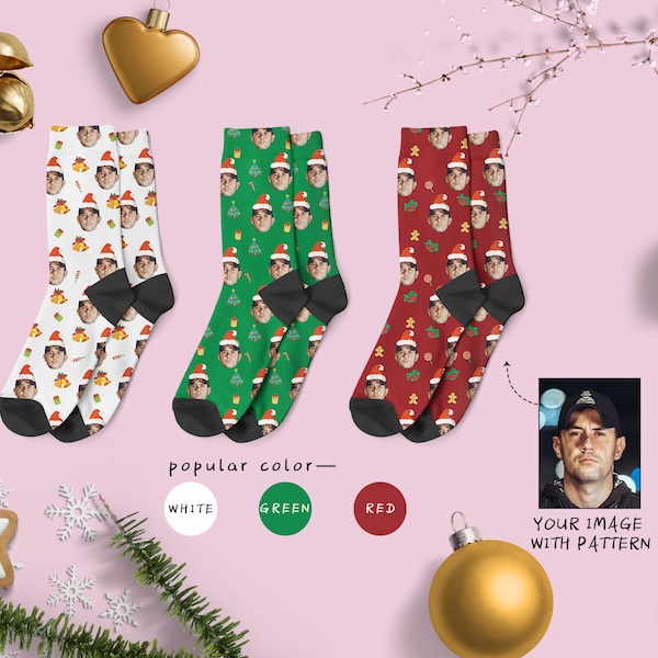 Custom Christmas Face Socks, Custom Photo Sock, Custom Christmas Sock, Pet Photo Sock, Personalized Sock, Picture Socks for Christmas Gift