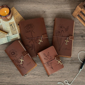 Personalized Leather Journal Notebook Diary, Travel Notebook, Custom Name Notebook,Corporate Gifts, Leather Sketchbook,Handmade Gift for Her