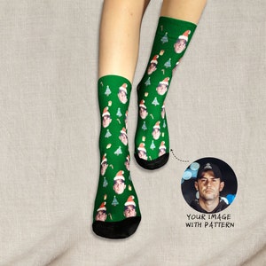 Custom Christmas Face Socks, Custom Photo Sock, Custom Christmas Sock, Pet Photo Sock, Personalized Sock, Picture Socks for Christmas Gift image 2