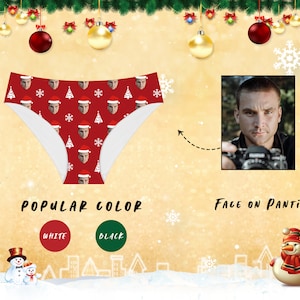 Custom Photo Panties,Personalized Christmas Briefs,Santa Panties,Custom Christmas Underwear with Face, Christmas Gifts for Girlfriend & Wife