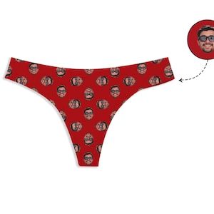 Custom Face Thong Panties Personalized Photo Print Underwear Design Funny Briefs with Picture Customized Panties Lingerie Gift for Her